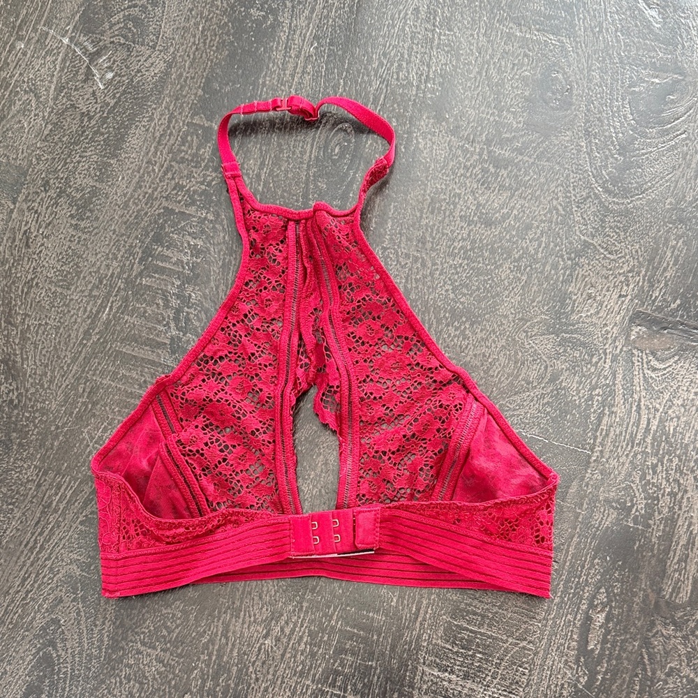 Victoria's Secret Lace Halter Bralette - Red - Picture 2 of 3